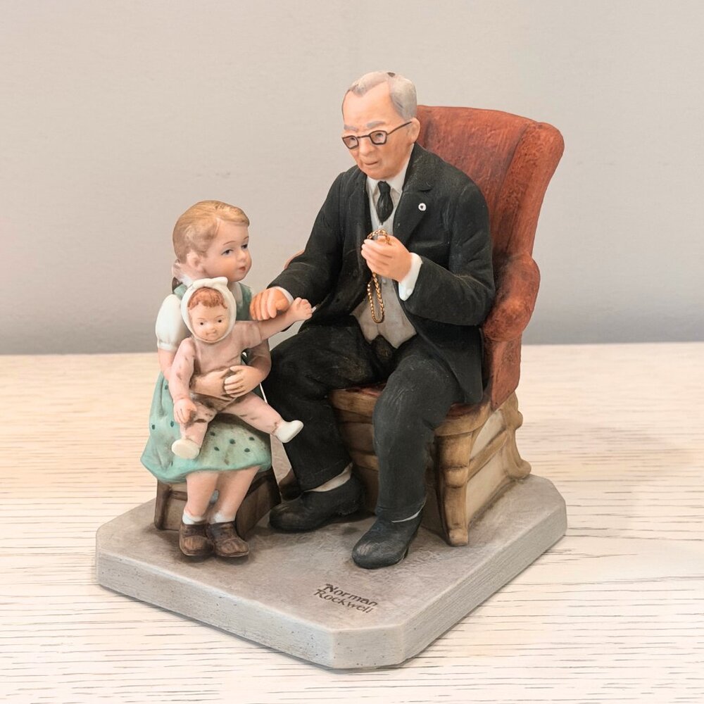 Vintage Norman Rockwell “Little Patient” figurine in box 1981 Museum Doctor Girl